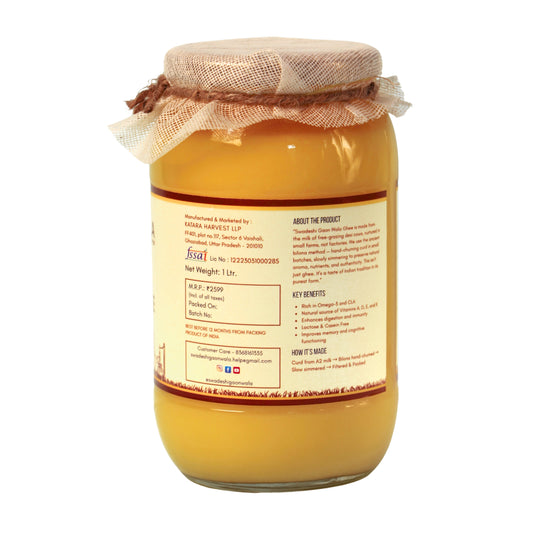 Swadeshi Gaon Wala A2 Bilona Ghee | 1 Ltr