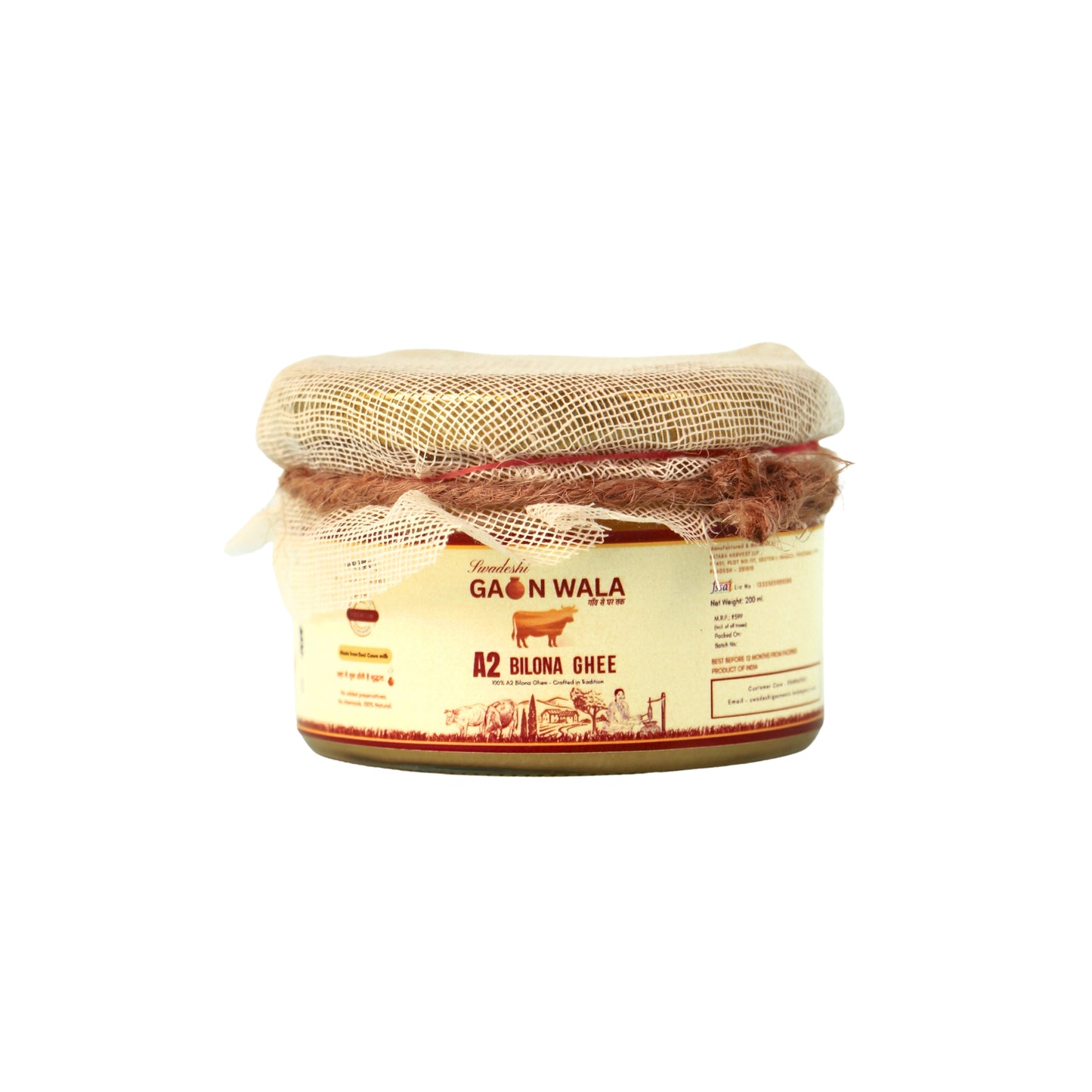 Swadeshi Gaon Wala A2 Bilona Ghee | 200 ml
